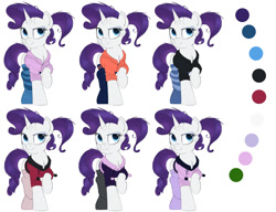 Size: 1563x1200 | Tagged: safe, artist:ncmares, rarity, pony, unicorn, clothes, socks, solo, striped socks, sweater, wip