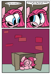 Size: 1280x1860 | Tagged: safe, artist:joeywaggoner, pinkie pie, earth pony, pony, too many pinkie pies, box, comic, diane, pinkie clone, the clone that got away