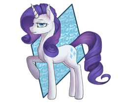 Size: 1000x857 | Tagged: safe, artist:mpsins, rarity, pony, unicorn, female, horn, looking at you, mare, purple mane, solo, white coat