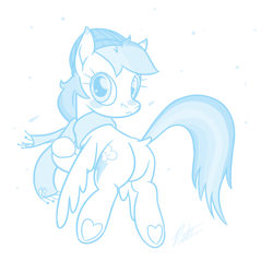 Size: 1504x1440 | Tagged: safe, artist:camo-pony, derpibooru import, rainbow dash, pegasus, pony, clothes, dock, doodle, female, flying, hat, lineart, looking back, mare, monochrome, rear view, scarf, simple background, solo, underhoof, white background