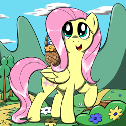 Size: 1000x1000 | Tagged: safe, artist:laffy372, fluttershy, pegasus, pony, female, mare, pink mane, solo, yellow coat
