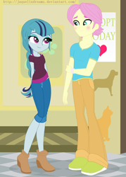 Size: 3040x4240 | Tagged: safe, artist:jaquelindreamz, butterscotch, fluttershy, sonata dusk, equestria girls, alternate costumes, alternate hairstyle, braid, equestria guys, female, half r63 shipping, male, rule 63, shipping, straight