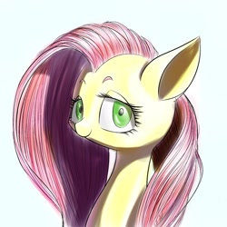 Size: 1024x1024 | Tagged: safe, artist:unousaya, fluttershy, pegasus, pony, female, mare, pink mane, solo, yellow coat