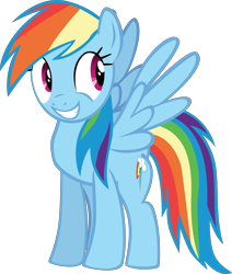 Size: 10695x12639 | Tagged: safe, artist:mrkat7214, derpibooru import, rainbow dash, pegasus, pony, the ticket master, absurd resolution, grin, looking back, simple background, smiling, solo, transparent background, vector
