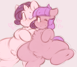 Size: 909x794 | Tagged: safe, artist:toroitimu, maud pie, rarity, pony, unicorn, chest fluff, female, lesbian, pubic fluff, rarimaud, shipping