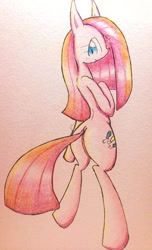 Size: 624x1024 | Tagged: safe, artist:91o42, pinkie pie, earth pony, pony, bipedal, solo, traditional art