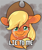 Size: 508x600 | Tagged: safe, artist:clovercoin, applejack, earth pony, pony, bust, caption, colored pupils, crying, solo