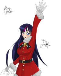 Size: 800x1000 | Tagged: safe, artist:igniamatis, derpibooru import, twilight sparkle, human, christmas, clothes, humanized, light skin, santa costume, solo