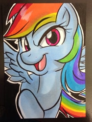 Size: 1024x1365 | Tagged: safe, artist:joshuadraws, derpibooru import, rainbow dash, pegasus, pony, solo, traditional art