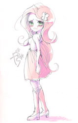 Size: 635x1000 | Tagged: safe, artist:hacha, fluttershy, equestria girls, crying, pixiv, solo