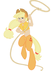 Size: 1000x1400 | Tagged: safe, artist:tobi-the-good-boy, applejack, earth pony, pony, satyr, lasso, rope, satyrized, simple background, solo, transparent background