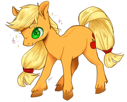 Size: 1000x800 | Tagged: safe, artist:xarakayx, applejack, earth pony, pony, cute, ear fluff, female, freckles, jackabetes, mare, simple background, smiling, solo, sparkles, starry eyes, transparent background, unshorn fetlocks, wingding eyes