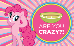 Size: 2560x1600 | Tagged: safe, artist:j-brony, artist:steffyo1992, edit, pinkie pie, earth pony, pony, bowl, female, mare, oatmeal, quote, solo, sunburst background, upright, vector, wallpaper, wallpaper edit