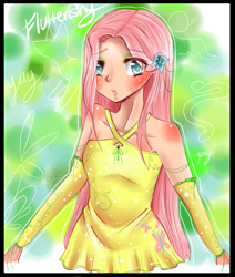 Size: 467x552 | Tagged: safe, artist:libragrey, fluttershy, human, humanized, solo