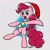 Size: 1000x1000 | Tagged: safe, artist:sheandog, part of a set, pinkie pie, earth pony, pony, bipedal, clothes, hat, santa hat, scarf, solo