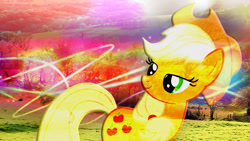 Size: 1920x1080 | Tagged: safe, artist:kelvinmelo60, applejack, earth pony, pony, female, mare, solo, wallpaper