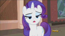 Size: 1280x720 | Tagged: safe, screencap, rarity, pony, unicorn, the gift of the maud pie, animated, confused, discovery family logo, looking at you, solo, surprised