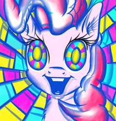 Size: 2893x3034 | Tagged: safe, artist:gezawatt, pinkie pie, earth pony, pony, acid, dubstep, insanity, inspired by music, music, vivid