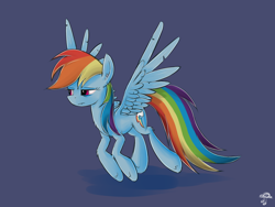 Size: 1024x768 | Tagged: safe, artist:replacer808, derpibooru import, rainbow dash, pegasus, pony, earring, piercing, solo, tired