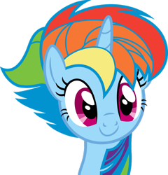 Size: 876x911 | Tagged: safe, artist:blah23z, derpibooru import, rainbow dash, twilight sparkle, twilight sparkle (alicorn), alicorn, 20% cooler, alternate hairstyle, crossing the memes, manebow sparkle, punklight sparkle, race swap, recolor, simple background, solo, transparent background