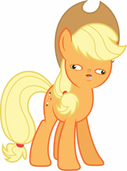 Size: 952x1280 | Tagged: safe, artist:tavrosbrony, applejack, earth pony, pony, derp, derp face, drool, faic, hat, simple background, solo, white background