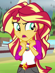 Size: 458x611 | Tagged: safe, screencap, sunset shimmer, equestria girls, legend of everfree, cropped, solo