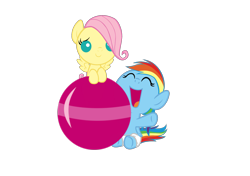 Size: 2690x1893 | Tagged: safe, artist:comfydove, derpibooru import, fluttershy, rainbow dash, pegasus, pony, baby, baby dash, baby pony, babyshy, ball, diaper, filly, foal, simple background, transparent background, vector