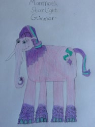Size: 1280x1707 | Tagged: safe, artist:shanealf1995, starlight glimmer, elephant, mammoth, solo, species swap, traditional art