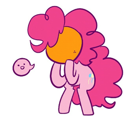 Size: 520x480 | Tagged: safe, artist:mt, pinkie pie, earth pony, pony, :d, bipedal, cute, orange, solo, wat