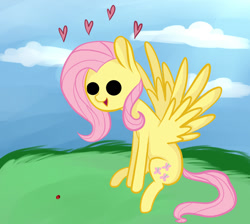 Size: 965x865 | Tagged: safe, artist:bambinen, fluttershy, pegasus, pony, female, mare, pink mane, solo, yellow coat