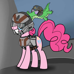 Size: 1500x1500 | Tagged: safe, artist:spazzymcnugget, gummy, pinkie pie, earth pony, pony, armor, crossover, planetside 2, science fiction, terran republic, vector, video game