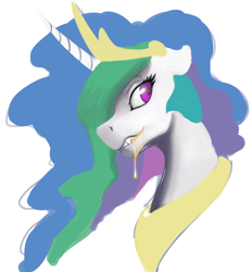 Size: 1280x1382 | Tagged: safe, artist:jykinturah, princess celestia, alicorn, pony, undead, vampire, vampony, blood, solo, wip