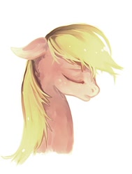 Size: 550x726 | Tagged: safe, artist:avishy, artist:golden-redhead, applejack, earth pony, pony, eyes closed, profile, simple background, solo