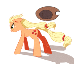 Size: 799x700 | Tagged: safe, artist:nitronic, applejack, earth pony, pony, determined, pixiv, solo, windswept mane