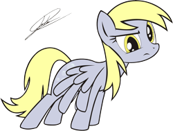Size: 2622x1985 | Tagged: safe, artist:dsonic720, artist:icey-wicey-1517, color edit, edit, derpy hooves, pegasus, pony, colored, curious, female, mare, simple background, solo, transparent background