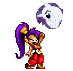 Size: 640x624 | Tagged: safe, edit, rarity, pony, unicorn, the gift of the maud pie, belly button, belly dancer, genie, midriff, rariball, shantae, shantae (character), simple background, transparent background, vector