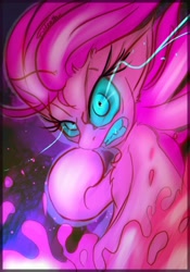 Size: 500x714 | Tagged: safe, artist:foldeath, pinkie pie, earth pony, pony, hotblooded pinkie pie, punch, rage, solo, splatter