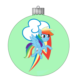 Size: 1181x1181 | Tagged: safe, artist:dyonys, derpibooru import, rainbow dash, pegasus, pony, bauble, chibi, christmas ornament, decoration, female, simple background, transparent background