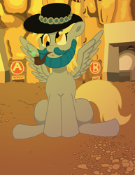 Size: 785x1017 | Tagged: safe, artist:mc-ryan, edit, derpy hooves, beard, facial hair, pipe, solo, team fortress 2