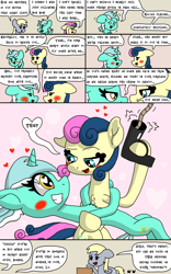 Size: 1000x1600 | Tagged: safe, artist:bjdazzle, bon bon, derpy hooves, lyra heartstrings, sweetie drops, earth pony, pegasus, pony, unicorn, comic:accidental transit guardians, atg 2018, bedroom eyes, blushing, box, chibi, comic, compliment, embrace, excited, female, grappling hook, heart, heart eyes, holding a pony, lesbian, looking at each other, love, lyrabon, mare, newbie artist training grounds, package, pun, rescue, secret agent sweetie drops, shaking, shipping, wingding eyes