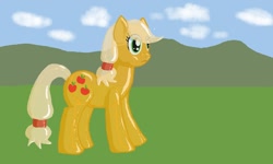 Size: 1024x614 | Tagged: safe, artist:darkpilcrow, applejack, earth pony, pony, female, inflatable, mare, solo