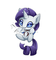 Size: 800x852 | Tagged: artist needed, safe, rarity, pony, unicorn, lil-miss rarity, chibi, sewing needle, solo