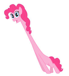 Size: 950x1036 | Tagged: safe, artist:bluefluffydinosaur, pinkie pie, earth pony, pony, long neck, simple background, solo, transparent background, vector