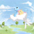 Size: 1024x1024 | Tagged: safe, artist:katemaximova, fluttershy, pegasus, pony, altaria, crossover, flying, pokémon, prone