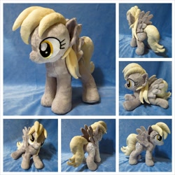 Size: 1600x1600 | Tagged: safe, artist:equinepalette, derpy hooves, pegasus, pony, female, irl, mare, photo, plushie, prone, solo, standing