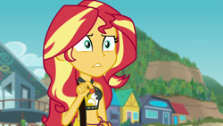 Size: 1920x1080 | Tagged: safe, screencap, sunset shimmer, better together, equestria girls, forgotten friendship, belly button, clothes, geode of empathy, midriff, solo, swimsuit