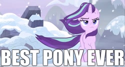 Size: 1917x1031 | Tagged: safe, edit, edited screencap, screencap, starlight glimmer, pony, unicorn, the ending of the end, badass, best pony, caption, image macro, starlight glimmer in places she shouldn't be, text, walking away