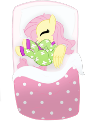 Size: 1536x2048 | Tagged: safe, artist:bratzoid, fluttershy, pegasus, pony, bed, clothes, curled up, cute, fetal position, pajamas, shyabetes, sleeping, solo