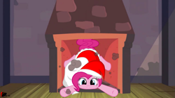 Size: 1333x750 | Tagged: safe, artist:ggumbaramggun, pinkie pie, earth pony, pony, christmas, hat, santa hat