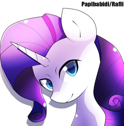 Size: 1800x1830 | Tagged: safe, artist:papibabidi, rarity, pony, unicorn, bust, portrait, solo